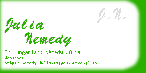 julia nemedy business card